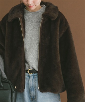 絨毛仿皮草夾克