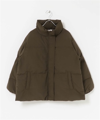 立領羽絨外套(棕色-FREE-BROWN)