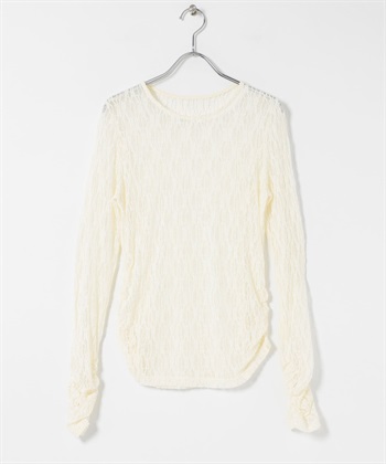 拼接蕾絲上衣(象牙白-one-IVORY)