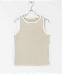 配色設計坦克背心(膚色-one-BEIGE)