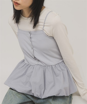 【成套組合】氣球剪裁背心 × 長袖T恤