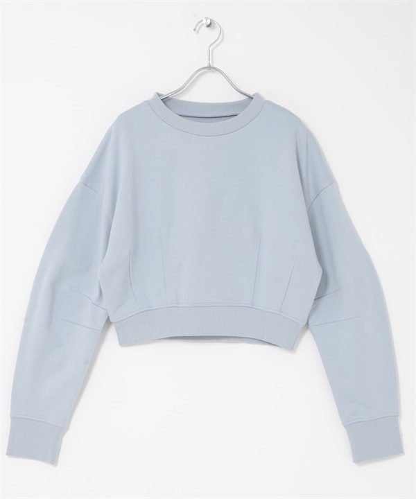 立體剪裁短版上衣(淺藍色-one-LIGHT BLUE)