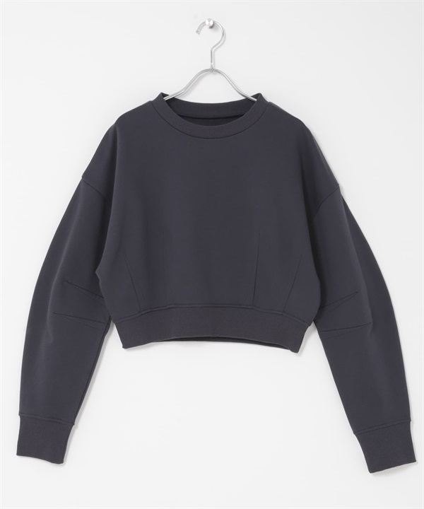 立體剪裁短版上衣(藏青色-one-NAVY)