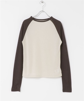 透膚連肩袖T恤(膚色x棕色-one-其他膚色)