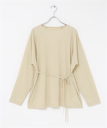 附綁帶透膚寬鬆上衣(膚色-one-BEIGE)