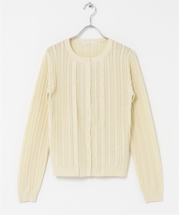 雙門襟鏤空針織衫(米色-one-IVORY)