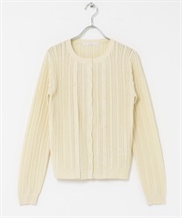 雙門襟鏤空針織衫(米色-one-IVORY)