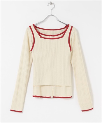 【成套組合】2WAY針織背心 x 開襟衫(象牙白-one-IVORY)