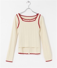 【成套組合】2WAY針織背心 x 開襟衫(象牙白-one-IVORY)