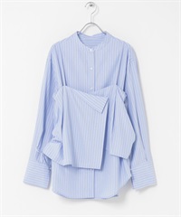 【成套組合】多穿法背心 x 襯衫(藍色-one-其他藍色)