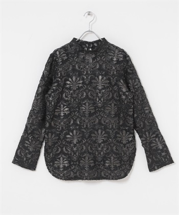 薄紗緹花罩衫(黑色-one-BLACK)