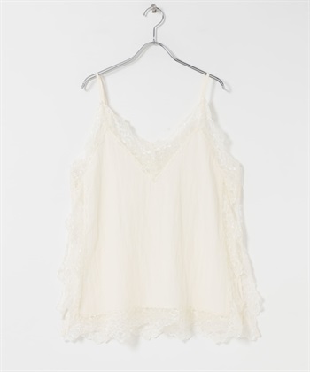 復古感蕾絲吊帶背心(象牙白-one-IVORY)