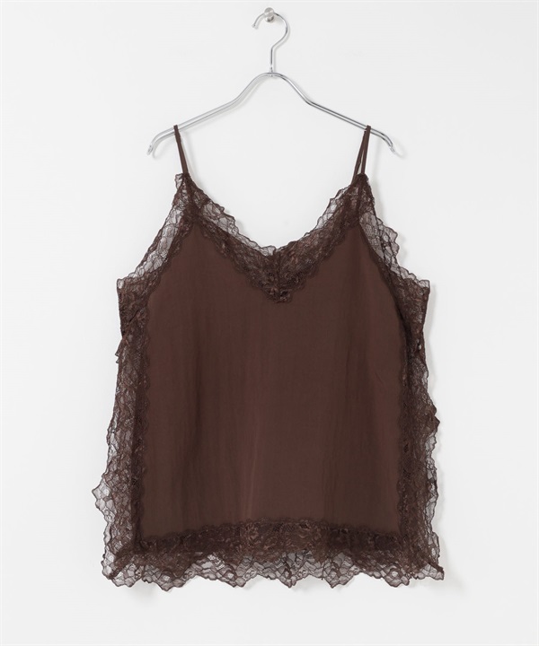 復古感蕾絲吊帶背心(棕色-one-BROWN)