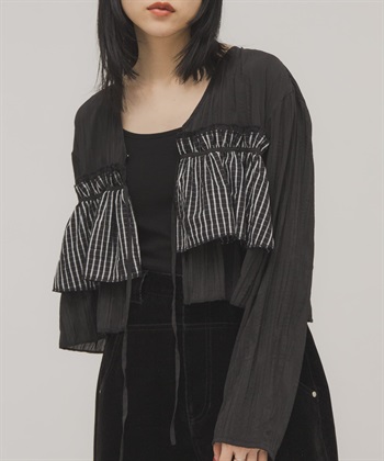 荷葉邊層次罩衫