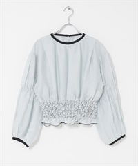 爆米花抽皺罩衫(藍色-one-BLUE)