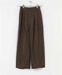 緞紋薄紗長褲(棕色-36-BROWN)