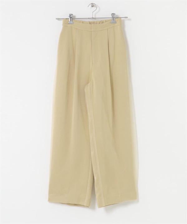 緞紋薄紗長褲(膚色-36-BEIGE)