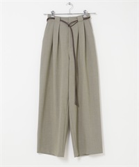 附腰帶西裝褲(可成套搭配)(苔蘚灰-36-其他灰色)