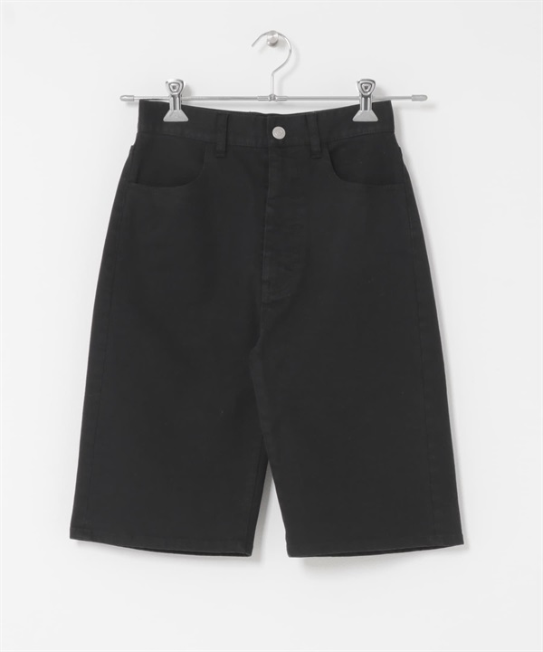 窄管牛仔短褲(黑色-36-BLACK)
