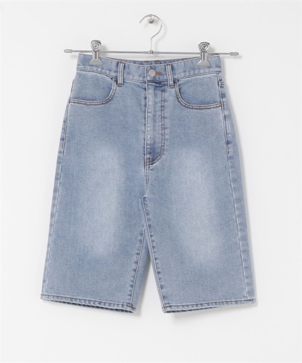 窄管牛仔短褲(淺藍色-36-LIGHT BLUE)