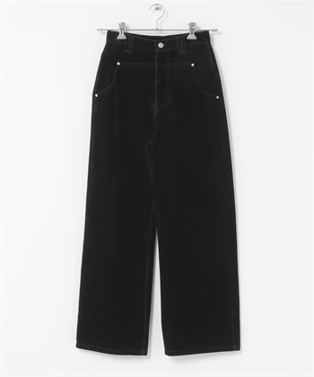 正面裁片設計牛仔褲(黑色-36-BLACK)