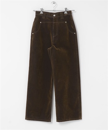 正面裁片設計牛仔褲(棕色-36-BROWN)