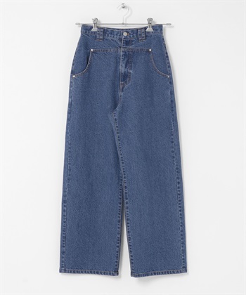 正面裁片設計牛仔褲(藍色-38-BLUE)