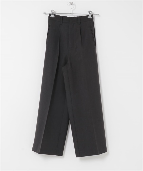 打褶設計簡約長褲(可成套搭配)(炭灰色-36-CHARCOAL GRAY)