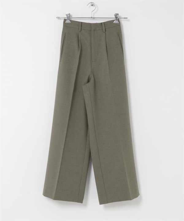打褶設計簡約長褲(可成套搭配)(苔蘚灰-36-其他灰色)