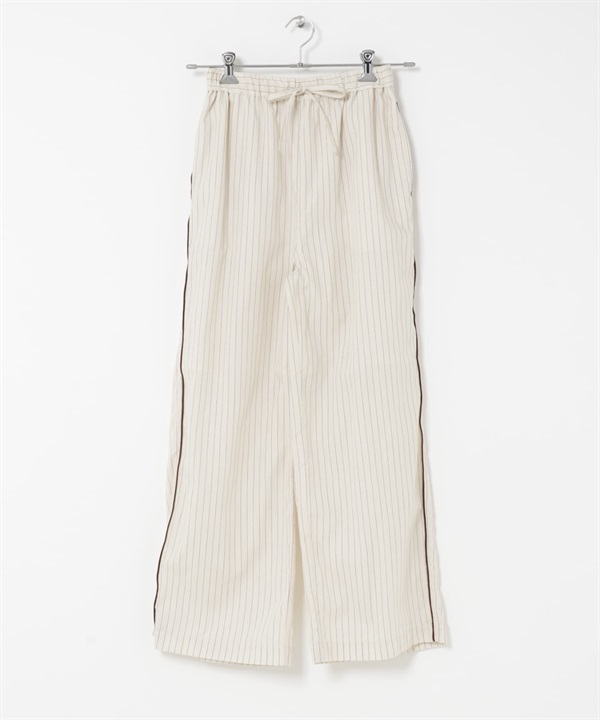 直條紋輕便長褲(象牙白-one-IVORY)