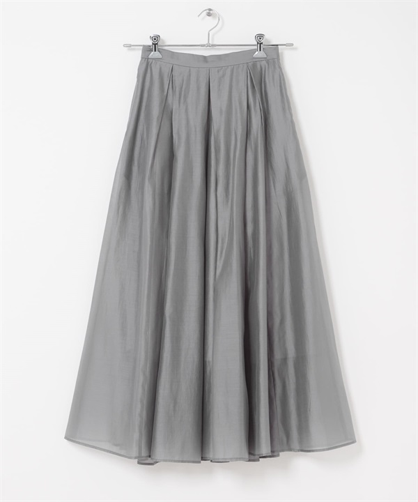 打褶透膚傘狀裙(灰色-one-GRAY)