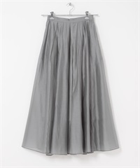 打褶透膚傘狀裙(灰色-one-GRAY)