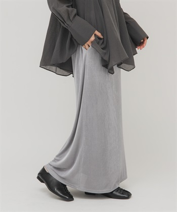 光澤感輕便長裙