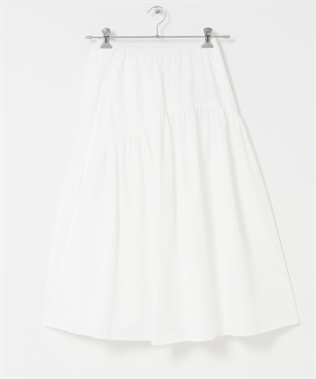 蓬鬆中長裙(米色-one-OFF WHITE)