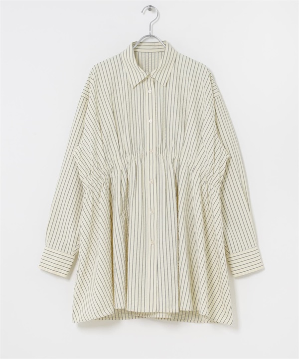 不對稱碎褶打褶迷你洋裝(象牙白-one-其他白色)