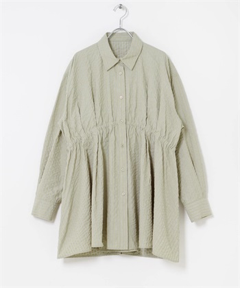 不對稱碎褶打褶迷你洋裝(淺卡其綠-one-其他綠色)