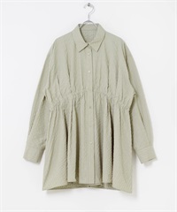 不對稱碎褶打褶迷你洋裝(淺卡其綠-one-其他綠色)