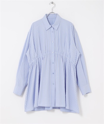 不對稱碎褶打褶迷你洋裝(淺藍色-one-其他藍色)