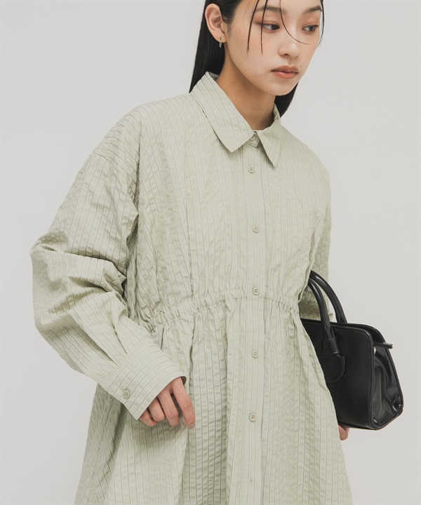 不對稱碎褶打褶迷你洋裝