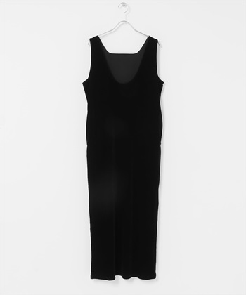 2WAY絲絨洋裝(黑色-one-BLACK)