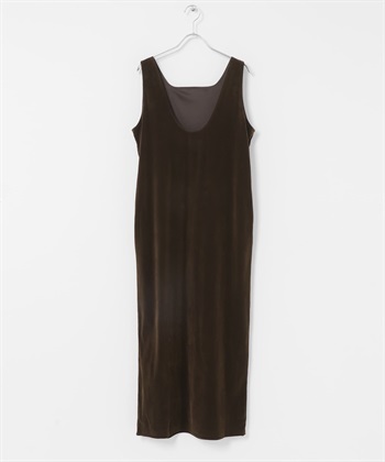 2WAY絲絨洋裝(深棕色-one-DARK BROWN)