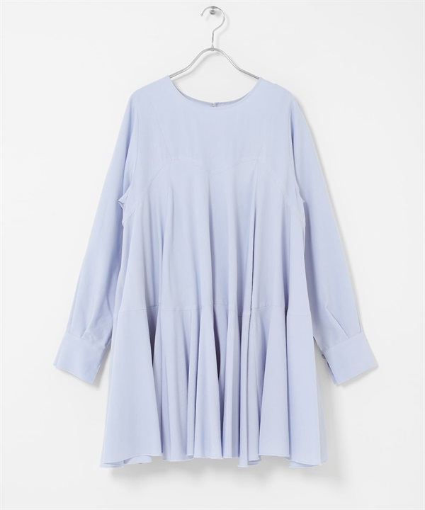 2WAY分量感下擺迷你洋裝(淺藍色-one-LIGHT BLUE)