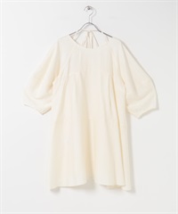 綁帶設計迷你洋裝(象牙白-one-IVORY)