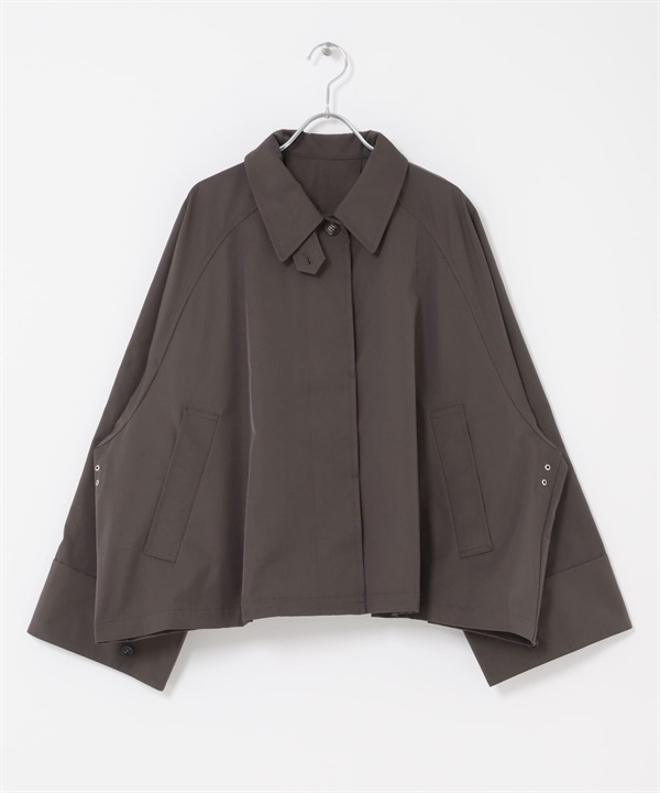 立領斗篷大衣(炭灰色-one-CHARCOAL GRAY)