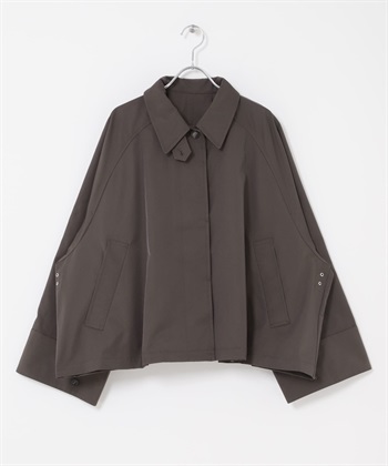 立領斗篷大衣(炭灰色-one-CHARCOAL GRAY)