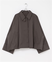 立領斗篷大衣(炭灰色-one-CHARCOAL GRAY)