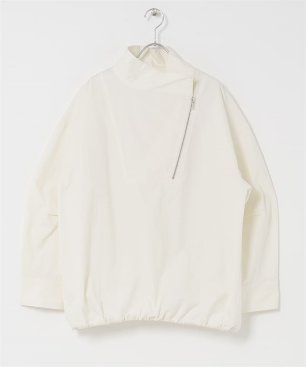 斜拉鍊套頭外套(象牙白-one-IVORY)