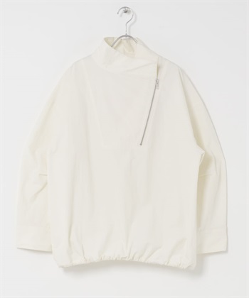 斜拉鍊套頭外套(象牙白-one-IVORY)