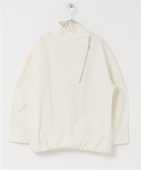 斜拉鍊套頭外套(象牙白-one-IVORY)