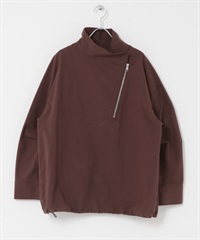 斜拉鍊套頭外套(酒紅色-one-BORDEAUX)